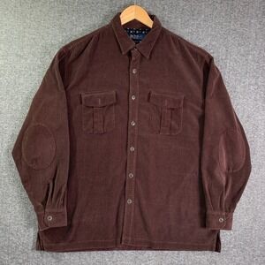 Nat Nast Corduroy Shirt Men Extra Large Brown Button Up Long Sleeve American Fit